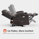 MCombo Zero Gravity Power Recliner Chair with Heat and Vibration Massage, Reclining Chair with USB Ports, Cup Holders for Living Room, Faux Leather PR621 (Brown) by CozyNest Decor