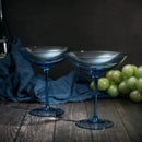 Champagne Coupes 12oz -  (2, Cobalt Blue)