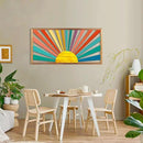 IARTTOP Large Boho Sun Wall Art Framed Wooden Art Wall Decor Sun Geometric Line Sunshine Wall Art for Living Room Bedroom Office 16"" x32, red by CozyNest Decor