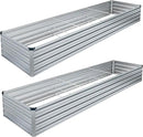 MGNO 2pcs 12x4x1FT Galvanized Raised Garden Bed-Outdoor Planter Box for Vegetables-Metal Garden Bed,RRectangle Planting Box for Herb,Flower by GreenHaven Gardens