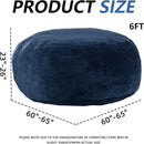 6FT,Oversized Bean Bag Chairs for Adults,Giant beanbag with Filler Included，Fluffy Memory Foam,Soft and Comfy Corduroy Fabric,Gaming Chairs Suitable for Living Room and Bedroom (Blue, 6 Foot) by CozyNest Decor