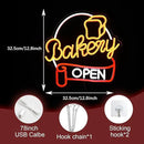 Dimmable Bakery Open Neon Sign USB Open Light Up Sign for Wall Decor Brighter LED Bakery Open Neon Light for Bakery Cake Shop Dessert House Business Decor(12.8 * 12.8 In) by CozyNest Decor