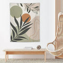Abstract Bohemian Mid Century Tapestry, Tropical Leaves Modern Geometric Archway Minimalist Bohemian Botanical Aesthetic Wall Hanging, Sage Green Gold Home Decor Art for Bedroom 40x60 Inch by CozyNest Decor