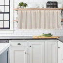 Sutuo Home Boho Sheer Curtain Valance Crochet Lace with Bohemian Hollow Knitted Handmade Tassels, Short Farmhouse Window Treatment for Kitchen Cafe, Rod Pocket, 1 Panel 59" W x 18" L, Beige by CozyNest Decor