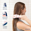Crave Naturals Glide Thru Hair Brush - Detangler Brush for Curly, Straight, Wet or Dry Hair - Gentle Detangling Brusheses for Adults, Kids, Toddlers - Hair Accessories for Women, 7.5"x3" - Pink Hearts by TinyTreasures Baby Boutique