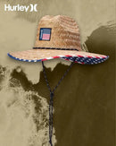 Hurley Men's Straw Hat - Wide Brim Channel Island Lifeguard Hat - Stylish Sun Hats for Men with Chin Strap by GreenHaven Gardens