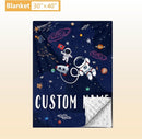 Personalized Crib Bedding Set, 5 Pcs Custom Nursery Bedding Sets with Name, Infant Bedding Set for Baby Boys, Blue Astronaut Double Layer Baby Crib Set, Babies Toddlers Kids Customized Gifts by TinyTreasures Baby Boutique