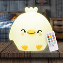 Lumipets Remote Control Silicone Night Light for Kids - Chick Design with 9 Soft Colors & Sleep Timer - Rechargeable, Battery-Operated Lamp for Bedroom | Baby Nursery, Toddler, Girls, Boys by TinyTreasures Baby Boutique