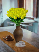 Fake Tulips Flowers 15 Pcs PU Artificial Flower Real Touch Tulip for Home Party Wedding Floral Arrangement Centerpiece Table Party Decoration by CozyNest Decor