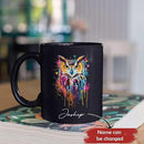 Personalized Name Owl Animal Coffee Mug, Custom Owl Black Cup, Gift For Men Women, Unique Colorful Owl Mug, Animal Cup For Owl Lovers, Customized Owl Ceramic Mug 11oz 15oz, Owl Cup by CozyNest Decor