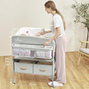 BabyBond Portable Baby Changing Table with 2 Storage Baskets, Foldable Changing Table Dresser Waterproof Diaper Changing Table Height Adjustable Changing Station for Infant and Newborn(Beige) by TinyTreasures Baby Boutique