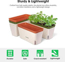 VIVOSUN Self-Watering Planters, 4-Pack 10.5 Inch Compact Rectangular Window Herb Planter Box with 10 PCS Plant Labels, Plant Container for Basil, Flowers, Succulents, Indoor & Outdoor by GreenHaven Gardens
