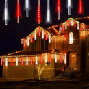 Solar Meteor Shower Lights Outdoor Waterproof, Christmas Decorations Lights Solar Powered, 16 Tubes 384LED Rain Drop Lights, Snow Cascading String Lights for Tree Party Garden Decor (Red and White) by GreenHaven Gardens