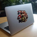 Firefighter Mouse in Mouse Hole Decal - Mouse Hole 3D Wall Sticker by CozyNest Decor