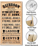 Rustic Western Bathroom Decor - Funny Wall Signs, Farmhouse Country Rules Wall Decor H1 by CozyNest Decor