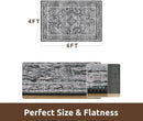 AMOAMI-4X6 Area Rugs for Living Room -Soft Vintage Bedroom Rug-Non Slip Washable Rug-Throw Rugs for Living Room Bedroom Bedside Dining Room Office Dark Grey & Black by CozyNest Decor