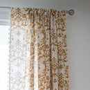 Sutuo Home Boho Curtains 63 Inches Length for Bedroom Living Room, Printed Moroccan Cotton Linen Rod Pocket Rustic Farmhouse Bohemian Tassels Window Treatment, 1 Panel 59" W x 63" L, Brown Damask by CozyNest Decor