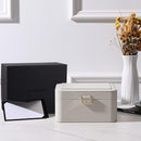KAMIER Jewelry Box, 2 Layers PU Leather Jewelry Organizer Box, Large Capacity, Double Lock and Large Mirror, Hidden Necklace Hooks, Removable Dividers, Grey by TinyTreasures Baby Boutique