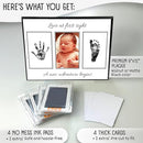 Baby Hand and Footprint Kit with Photo & Birth Details, Inkless Hand and Footprint Kit, Newborn Keepsake Plaque, Baby Shower Gifts (STYLE 2 (Baby Shower) (Love At First Sight)) by TinyTreasures Baby Boutique