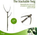 Stackable Plant Support Stakes, Stem Holder Structures for Indoor & Outdoor Use, Garden Accessories for Climbing & Potted Plants, Trellis Alternative - Moonstone, 3 Pack, 17" L