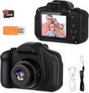 Kids Camera,HD Digital Video Camera,Childrens Toys for 3 4 5 6 7 8 9 Year Old Boys/Girls,Selfie Camera for Kids,Christmas Birthday Gifts with 32GB SD Card (Black) by TinyTreasures Baby Boutique