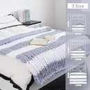 Chunky Knit Blanket - Luxury Soft Cozy 60 * 80 Throw Blanket,100% Woven Blanket Rope Knot Throw Blanket for Couch, Sofa, Home Decor, Gift - Machine Washable（White/Light Gray） by CozyNest Decor