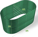Land Guard 8x4x3ft Oval Galvanized Raised Garden Beds, Large-Capacity Metal Planter Box Outdoor, Durable Deep Raised Garden Bed 3ft Tall, Raised Beds for Gardening Vegetables, Forest Green by GreenHaven Gardens