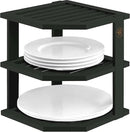 Cabinet Organizer Shelf - Bamboo Corner Rack for Kitchen Counter, Cabinet Space Saver for Plates, Dishes, Bowls, Bread Pantry, Bathroom Storage or Countertop Stand, Black by CozyNest Decor
