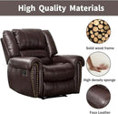 CANMOV Leather Recliner Chair Set of 2, Classic and Traditional Manual Recliner Chair with Comfortable Arms and Back,Manual Single Recliner Sofa for Living Room, Brown by CozyNest Decor