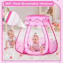 Baby Ball Pit for Toddler with 50 Balls, Kids Pop Up Play Tent for Girls, Princess Toys for Children Indoor Outdoor Playhouse with Carry Bag by TinyTreasures Baby Boutique