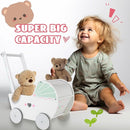 Wooden Baby Push Walker for 1 Year Old and up, Toddler Shopping Cart Push Toys for Boys Girls by TinyTreasures Baby Boutique
