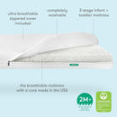 Newton Baby Essential Crib Mattress - Safe, Ultra-Breathable & Machine Washable Infant Crib Mattress, Removable Cover, Thick Cushion - White by TinyTreasures Baby Boutique