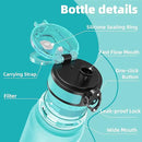 OLDLEY 32 oz Water Bottle, Motivational Water Bottle with Time Marker, Sports Water Bottle With Strap, Leakproof & BPA Free Large Water Bottles for School, Gym, Travel,Tritan,Green&Purple by CozyNest Decor