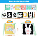 OKOOKO Black and White Baby Book, High Contrast Toy, 0-6 Months Baby Soft Book Tummy Time Montessori Sensory Toy for Stroller Early Education for 0-6 6-12 Months Newborn Infant by TinyTreasures Baby Boutique