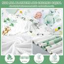 Sleeping Bear Monthly Baby Milestone Blanket Bear Star Balloon Flannel Blanket Boy Newborn Infant Swaddle Growth Chart Baby with Frame for Boys Girls Nursery (Green) by TinyTreasures Baby Boutique