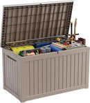 DRATO 230 Gallon Deck Box, Waterproof Resin Large Outdoor Storgae Box for Patio Furniture, Patio Cushions, Gardening Tools, Pool and Sports Supplies, Lockable by GreenHaven Gardens