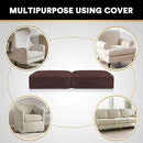 PrinceDeco Brown Furniture Cover, 2 Pcs Velvet Stretch Sofa Cushion Covers for Individual Cushions, Pet Friendly, Stay in Place, Machine Washable by CozyNest Decor