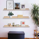 AZSKY 36 Inch Picture Ledge Shelf Solid Wood Large Floating Shelves Wall Mounted Rustic Natural Shelves for Home, Living Room, Bedroom, Bathroom, Office 3 Same Sizes by CozyNest Decor