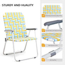 VINGLI Patio Lawn Webbed Folding Chairs Outdoor Beach Portable Camping Chair for Yard, Garden (2, Yellow, Oversized) by GreenHaven Gardens