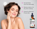 Kate Blanc Cosmetics Rosehip Oil for Face & Skin (4oz, Organic, Pure, Cold Pressed) Rosehip Seed Face Oil for Facial & Gua Sha Massage by CozyNest Decor