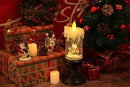 Eldnacele Battery Operated Lighted Flameless Candles Christmas Snow Globe Candle Light Swirling Water Glittering Spinning Candles for Home Decoration(Santa) by CozyNest Decor
