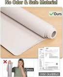 Soft Plastic Floor Mat for Under Dining Table, 5'×7' Beige Waterproof Vinyl Area Rug for Living Room, Non-Slip Multi-Pupose Floor Cover Protector for High Traffic Areas by TinyTreasures Baby Boutique
