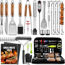 34Pcs Grill Accessories Grilling Gifts for Men, 16 Inches Heavy Duty BBQ Accessories, Stainless Steel BBQ Tools with Thermometer, Grill Mats for Backyard, BBQ Gifts Set for Men Women by GreenHaven Gardens