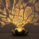 Huaxu Solar Lights Outdoor Garden Decor , Amber Crackle Globe Glass Lotus Decoration,Waterproof Gray Metal Flower Light for Patio,Lawn,Walkway,Tabletop,Ground by GreenHaven Gardens