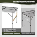 REDCAMP 36x24 Folding Grill Table for Outside, Lightweight Portable Metal Aluminum Outdoor Grill Table with Adjustable Height Legs, Great for Camping Picnic Cooking BBQ, Silver 3ft by GreenHaven Gardens