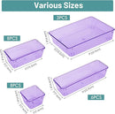 WOWBOX 25 PCS Plastic Drawer Organizer Set, Desk Drawer Divider Organizers and Storage Bins for Makeup, Jewelry, Gadgets for Kitchen, Bedroom, Bathroom, Office, Clear Purple by TinyTreasures Baby Boutique