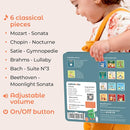 Cali's Books Bedtime Musical Book for Babies and Toddlers 1-3 – USB-C Rechargeable – 6 Classical and Relaxing Pieces | Sound Book for Sleep & Relaxation by TinyTreasures Baby Boutique