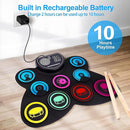 9-Pads Electronic Drum Set with Headphone Jack Speaker Drumsticks & Pedals, Holiday Gifts for Kids by TinyTreasures Baby Boutique