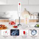 Immersion Blender 4 in 1, 16000rpm Speed, 400W Turbo Motor & Ergonomic Grip Hand Blender Set, Splash-Proof Stainless Steel Blades, for Soup, Baby Food, Smoothies, Sauce (Red+Ivory) by TinyTreasures Baby Boutique