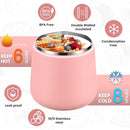 Soup Thermo for Hot Food 20oz Lunch Containers with Buckle Lid Wide Mouth Hot Food Jar Vacuum Insulated Stainless Steel Bento Box Leakproof with Spoon(Pink) by TinyTreasures Baby Boutique